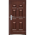 Fuerte seguridad acero puerta (JKD-234) madera Exterior puerta de acero para el diseño de la puerta blindada